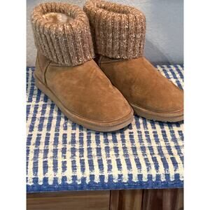 Lamo Suede Waterproof Boots with Sweater Cuff